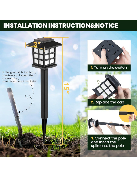 Luces Solares Gigalumi 12 LED Impermeables para Jardín