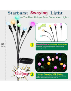 Luces Solares Oscilantes TONULAX 2 Paquete RGB Jardín 2