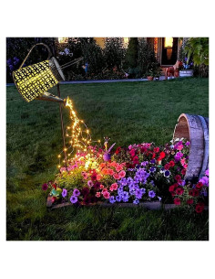 Lámpara Colgante Solar ZUSONUD Regadera 21.8x15.2cm Blanca