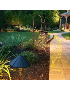 Lámpara Colgante Solar ZUSONUD Regadera 21.8x15.2cm Blanca 2