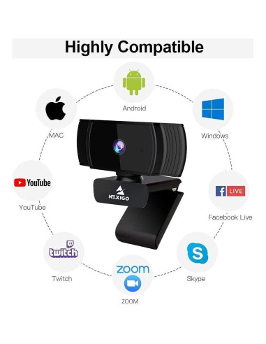 Cámara Web NexiGo N930AF 1080p Autofoco con Micrófono