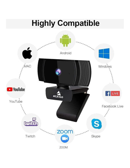 Cámara Web NexiGo N930AF 1080p Autofoco con Micrófono