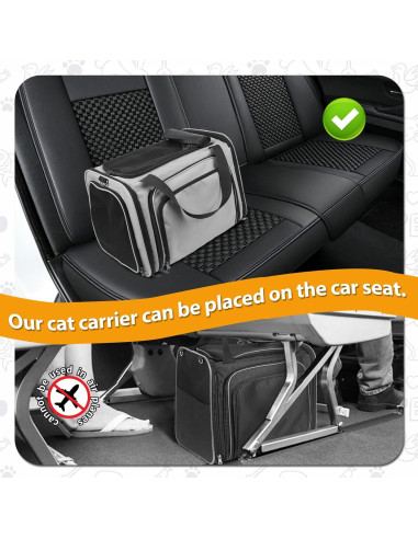 Transportín para Gatos INRLKIT Expandible con Caja de Arena