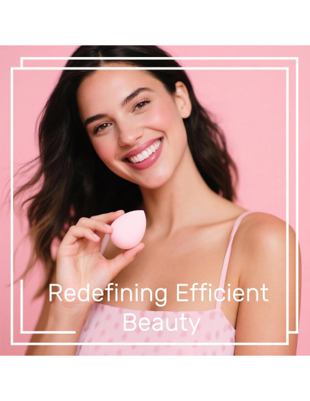 Juego de Esponjas de Maquillaje BS-MALL 7 Pcs Rosa con Estuche