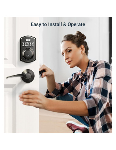 Cerradura Biométrica Veise KS02B con Teclado y 2 Manijas