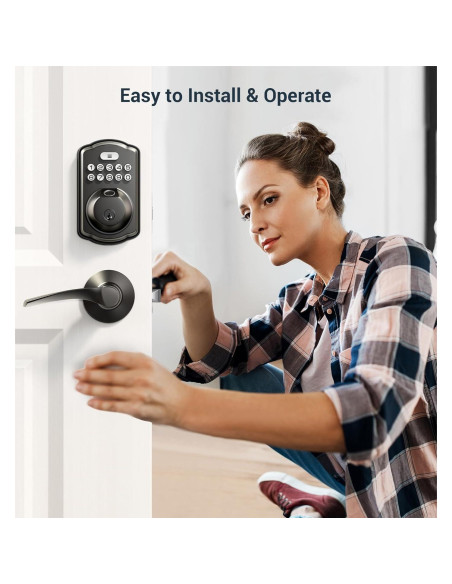 Cerradura Biométrica Veise KS02B con Teclado y 2 Manijas