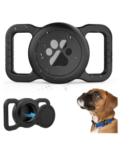 Soporte para Collar de Perro SANKALA Airtag Negro Impermeable
