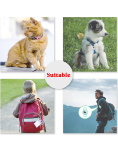 Soporte para Collar de Mascota Airtag LANIMO Rosa y Blanco 2