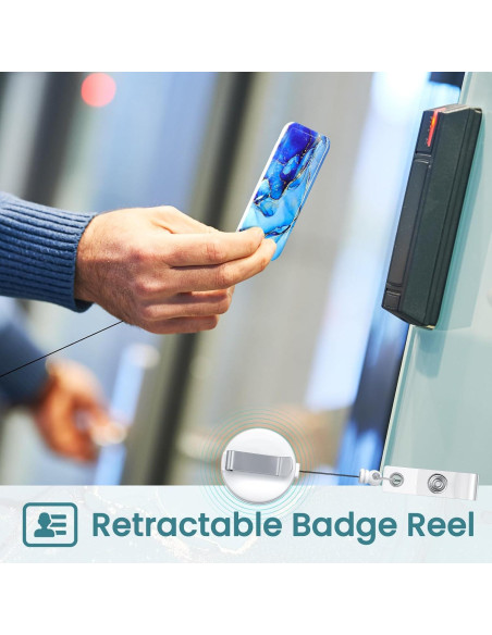 Set de 10 Portatarjetas Retráctiles Geyoga Mármol 11x7 cm