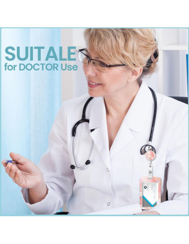 Set de 10 Portatarjetas Retráctiles Geyoga Mármol 11x7 cm