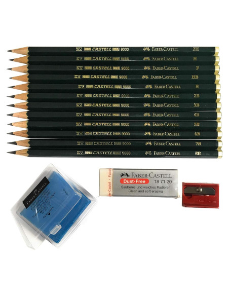 Conjunto de Lápices de Grafito Faber-Castell 9000 - 12 Piezas