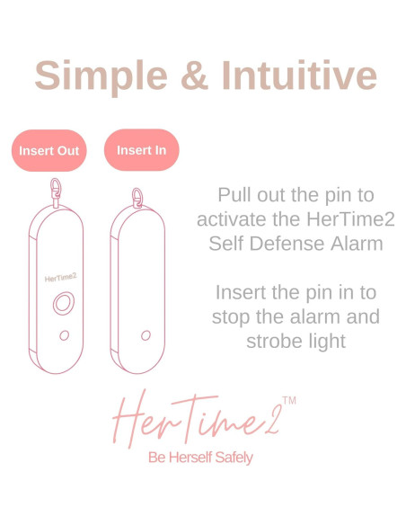 Alarma de Seguridad Personal HerTime2 Oro Rosa 130 dB