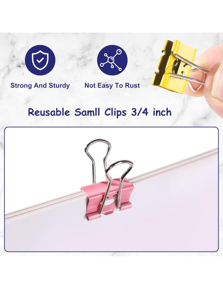 Clips de Carpeta Ufmarine 60 Pcs Acero Templado Multicolor
