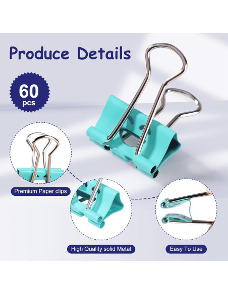 Clips de Carpeta Ufmarine 60 Pcs Acero Templado Multicolor