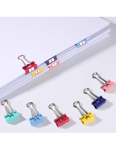 Clips de Carpeta Ufmarine 60 Pcs Acero Templado Multicolor