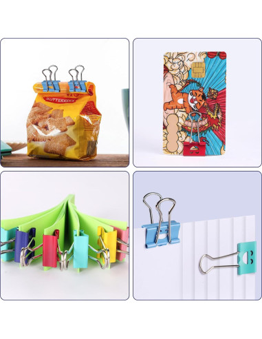 Clips de Carpeta Ufmarine 60 Pcs Acero Templado Multicolor