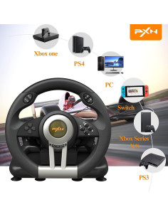 Volante de Carreras PXN V3II Multiplataforma con Pedal 2