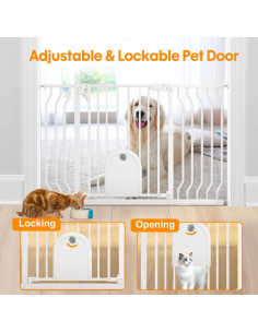 Puerta para Bebés ECHOSOLAR con Puerta para Gatos 75-123 cm 2