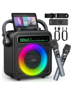 Máquina de Karaoke Gesnada K500 con 2 Micrófonos Inalámbricos