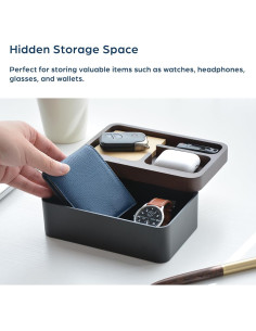 Caja Valet EDC Mordeco con Tapa Magnética de Madera Negra 2