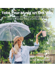 Altavoz Bluetooth Deeyaple P1S 15W Impermeable Rosa 2