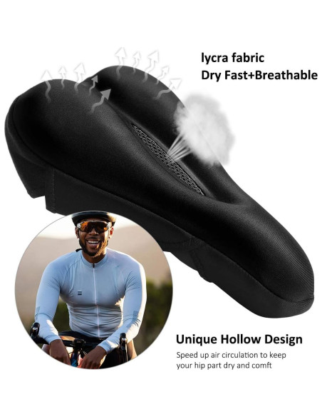 Cubierta de Asiento de Bicicleta Ryaco Gel Negra 27.5x17.3cm