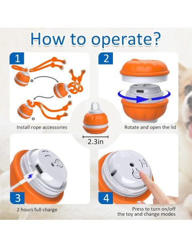 Bola Interactiva para Perros Sofolor 6.2cm Recargable USB