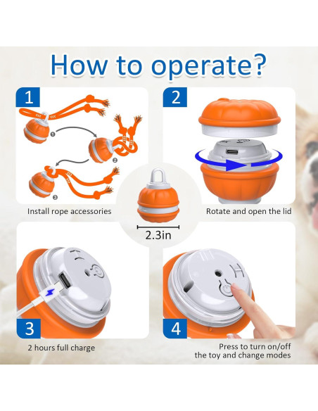 Bola Interactiva para Perros Sofolor 6.2cm Recargable USB