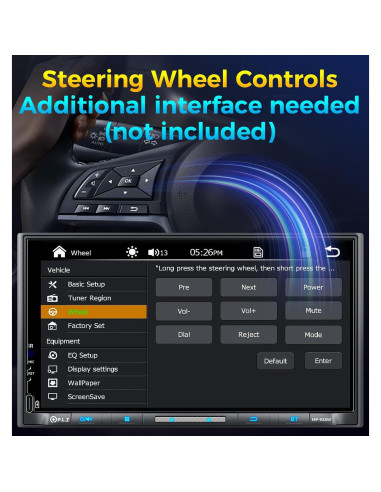 Estéreo Doble Din PLZ 7" QLED Bluetooth 5.3 240W