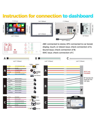 Estéreo Doble Din PLZ 7" QLED Bluetooth 5.3 240W