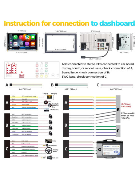 Estéreo Doble Din PLZ 7" QLED Bluetooth 5.3 240W