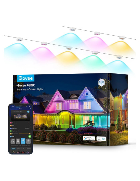 Luces Exteriores Govee 150 pies RGBIC IP67 Control Voz Luces Exteriores Govee 150 pies RGBIC IP67 Control Voz