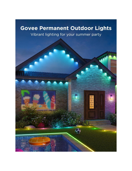 Luces Exteriores Govee 150 pies RGBIC IP67 Control Voz Luces Exteriores Govee 150 pies RGBIC IP67 Control Voz
