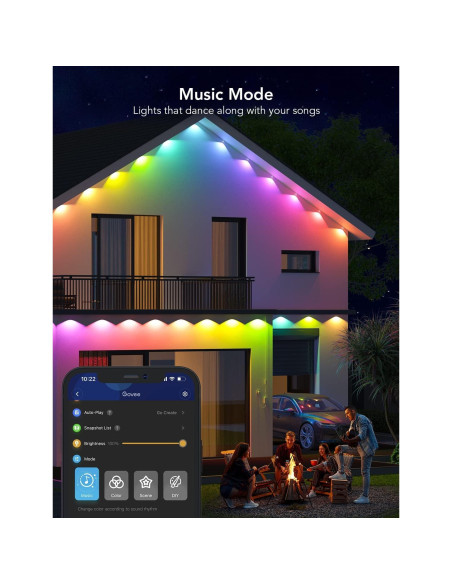 Luces Exteriores Govee 150 pies RGBIC IP67 Control Voz Luces Exteriores Govee 150 pies RGBIC IP67 Control Voz
