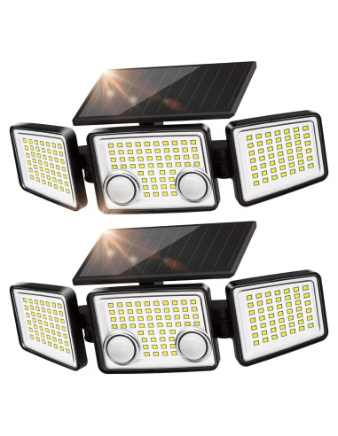 UME Luces Solares Exteriores 3000 Lúmenes 152 LED 3 Modos