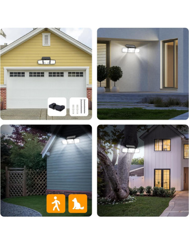 UME Luces Solares Exteriores 3000 Lúmenes 152 LED 3 Modos