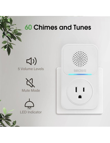 Timbre Inalámbrico Sectelli 1600 pies 60 Tonos USB