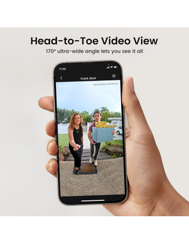 Cámara de Timbre Inalámbrica AOSU 2K HD con Detección de Paquetes