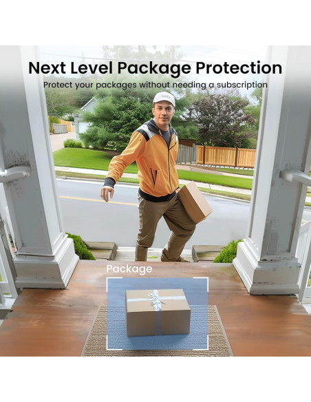 Cámara de Timbre Inalámbrica AOSU 2K HD con Detección de Paquetes