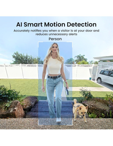 Cámara de Timbre Inalámbrica AOSU 2K HD con Detección de Paquetes