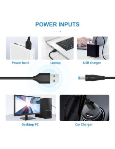 Cable de Alimentación DC 5V Powseed con 10 Adaptadores 1.52m 2