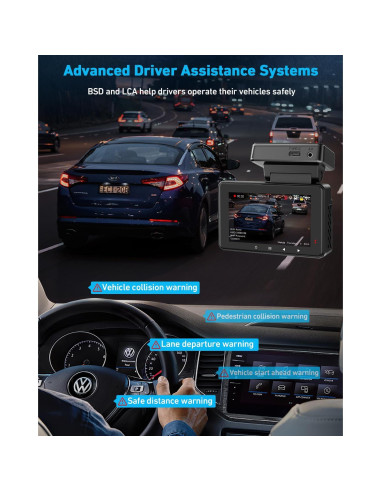 Cámara de tablero Vlokda 4K delantera y trasera con GPS