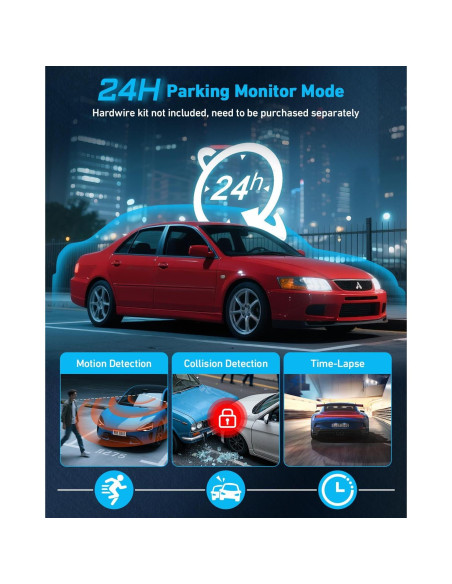 Cámara de tablero Vlokda 4K delantera y trasera con GPS