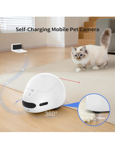 Cámara para Mascotas Pumpkii 1080P con Dispensador y Juguete