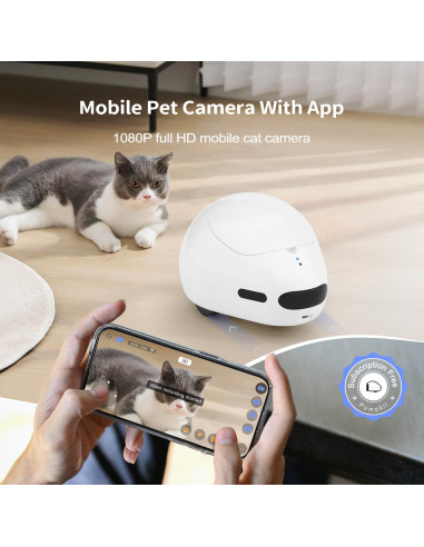 Cámara para Mascotas Pumpkii 1080P con Dispensador y Juguete