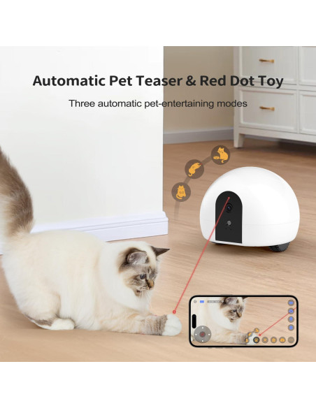 Cámara para Mascotas Pumpkii 1080P con Dispensador y Juguete