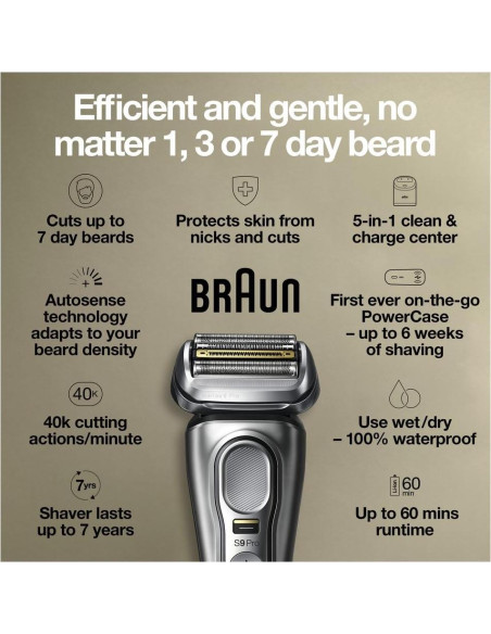Afeitadora Eléctrica Braun Serie 9 Pro 9477cc Impermeable