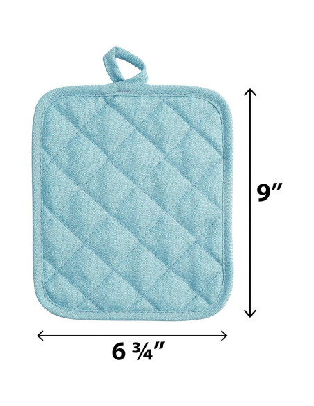 Agarradores de Cocina American Linen Aqua 4 Piezas Resistentes al Calor