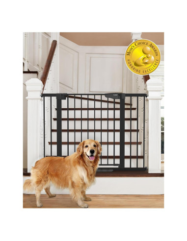 Puerta de Seguridad Cumbor 30.5x75-117cm Negra para Bebés y Mascotas
