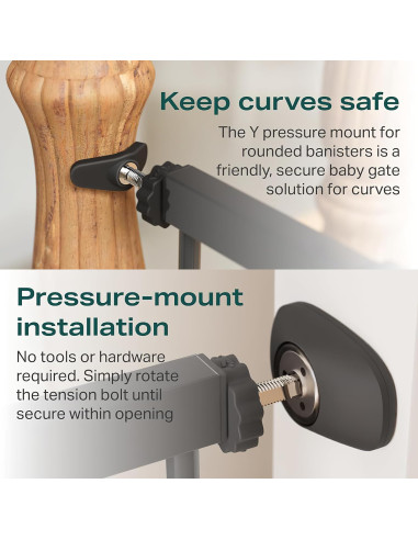 Puerta de Seguridad Cumbor 30.5x75-117cm Negra para Bebés y Mascotas